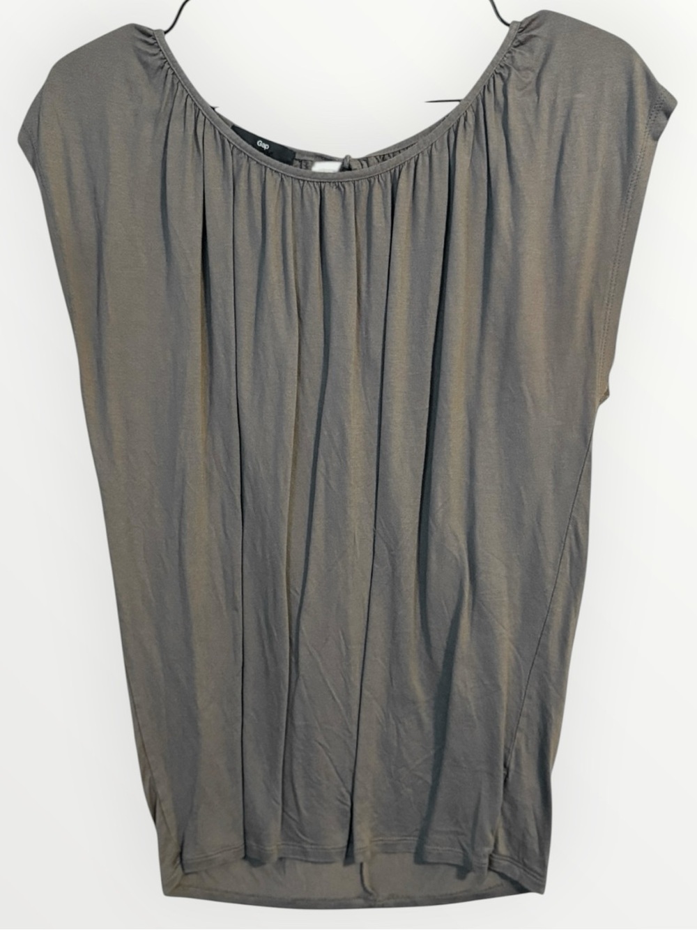 🌼GAP Olive Cap-Sleeve Gathered Neck Top